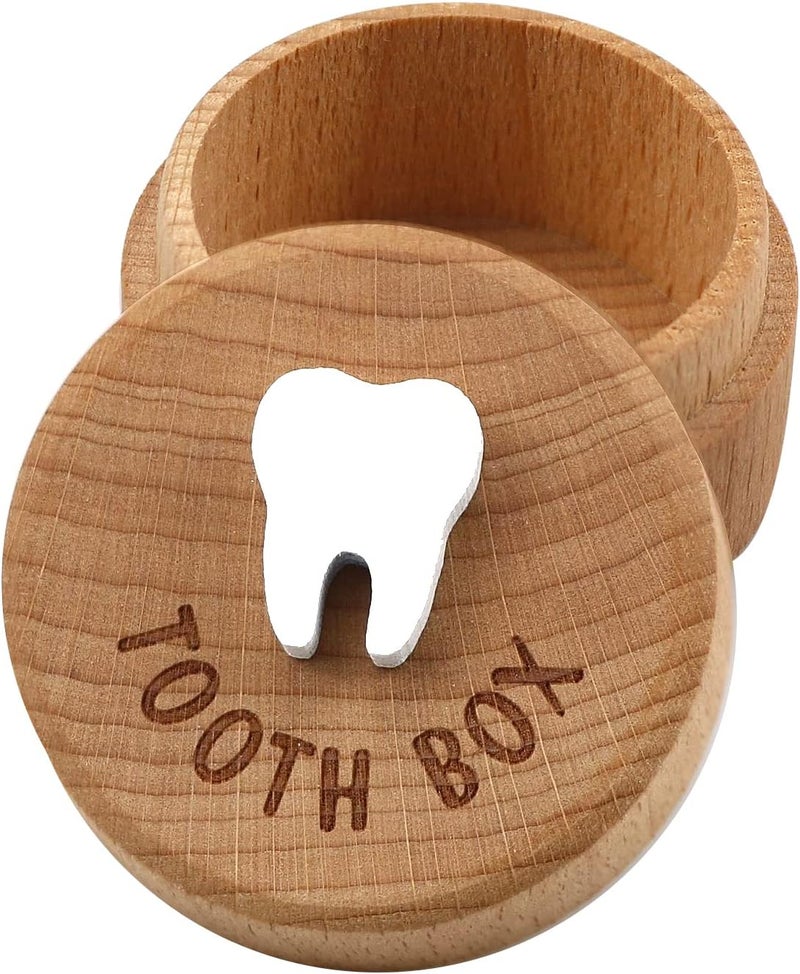 freespace Tooth Fairy Box 3D Carved Wooden Souvenir Dropped Tooth Keepsake Storage Box Gift for Boy or Girl (Tooth Fairy Box) - Image 1